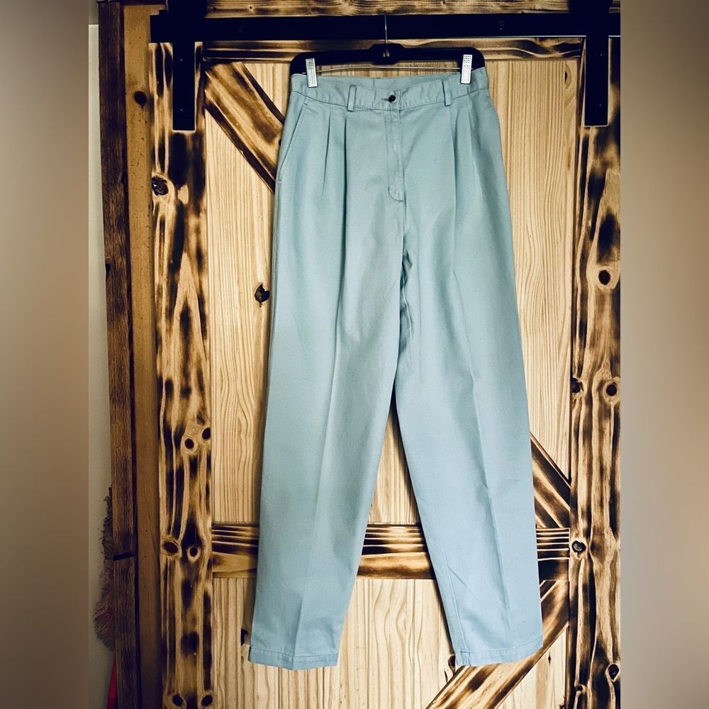 EUC LLBean Tall Pleated Trouser Blue 8/M/T